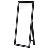 Windrose LED Standing Floor Mirror - 28 x 67" Full-Length with Silver Trim in Black – view 13