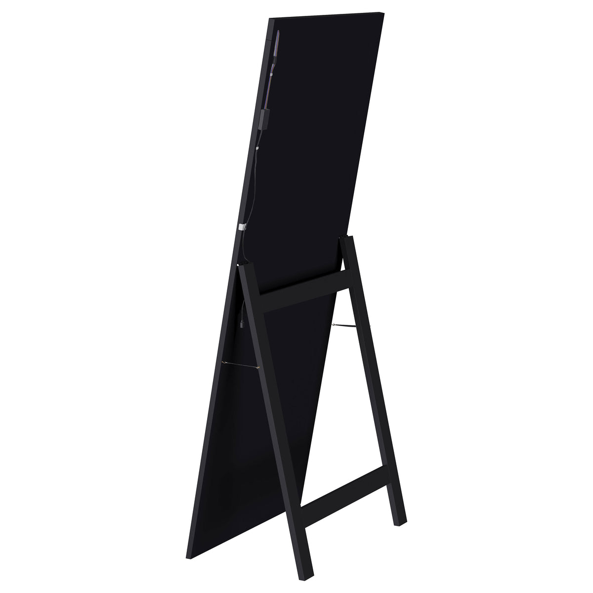 Windrose LED Standing Floor Mirror - 28 x 67" Full-Length with Silver Trim in Black – view 15