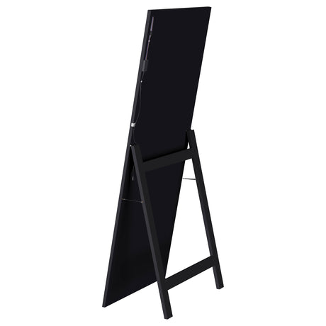 Windrose LED Standing Floor Mirror - 28 x 67" Full-Length with Silver Trim in Black – view 15