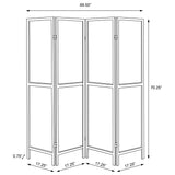 Deepika 4-Panel Folding Room Divider - Rustic Nutmeg Wood Panels with Black Frame – view 8