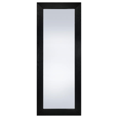 Cadence Full Length Standing Floor Mirror - Shatterproof Tempered Glass in Black Oak Frame – view 3