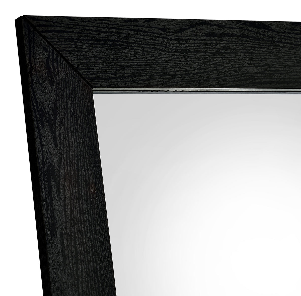 Cadence Full Length Standing Floor Mirror - Shatterproof Tempered Glass in Black Oak Frame – view 5