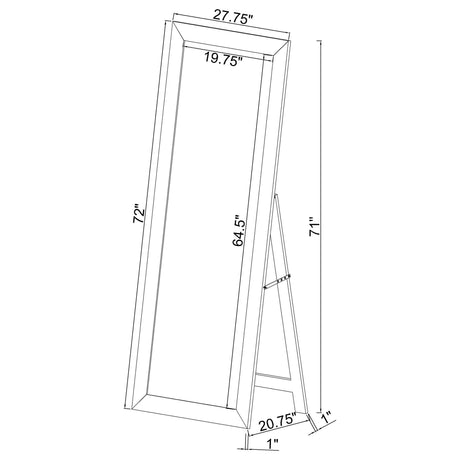 Cadence Full Length Standing Floor Mirror - Shatterproof Tempered Glass in Black Oak Frame – view 7