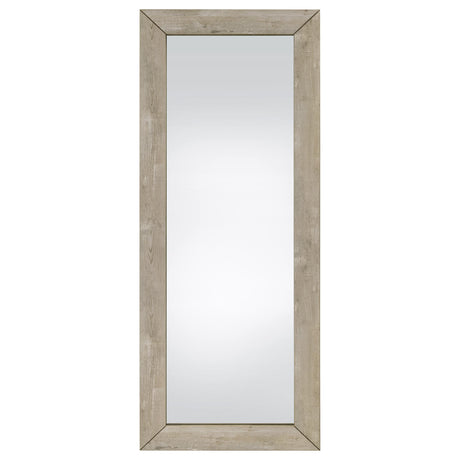 Cadence Full Length Standing Floor Mirror - Shatterproof Tempered Glass in Grey Washed Oak – view 3