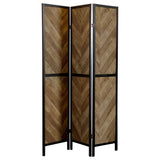 Marlene 3-Panel Room Divider - Rustic Tobacco