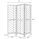 Marlene 3-Panel Room Divider - Herringbone Folding Screen in Rustic Tobacco & Black – view 6