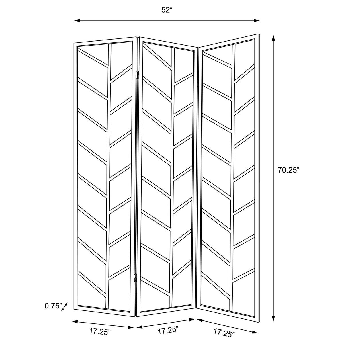 Mila 3-Panel Folding Shoji Room Divider - Chevron Walnut Pine Frame with Natural Jute Panels – view 4