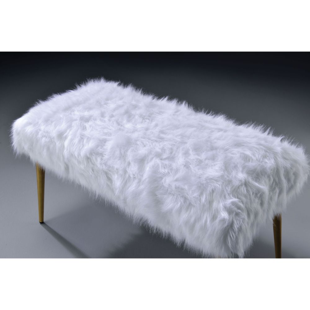 Bagley II Faux Fur Lounge Bench