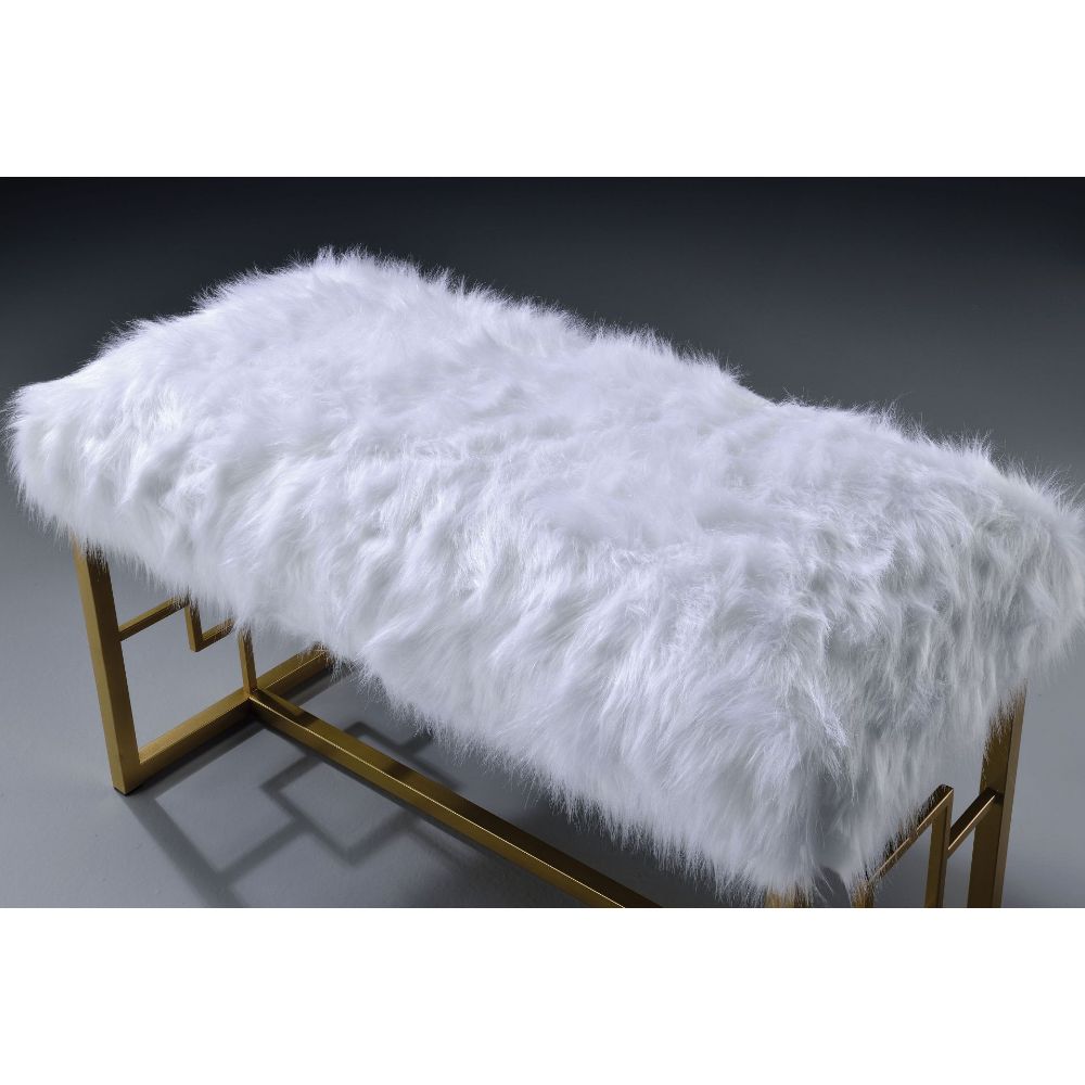 Bagley II Faux Fur Lounge Bench