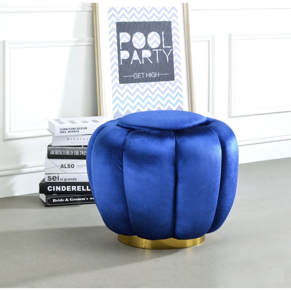 Heiress Round Velvet Ottoman