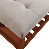 Charla Tufted Bench with Slatted Shelf