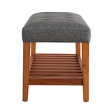 Charla Tufted Bench with Slatted Shelf
