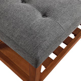 Charla Tufted Bench with Slatted Shelf