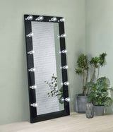 Zayan LED Full-Length Floor Mirror - 32 x 71 Inch Hollywood Glam in Black High Gloss – view 1