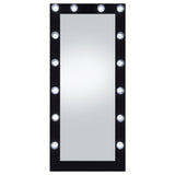 Zayan LED Full-Length Floor Mirror - 32 x 71 Inch Hollywood Glam in Black High Gloss – view 5