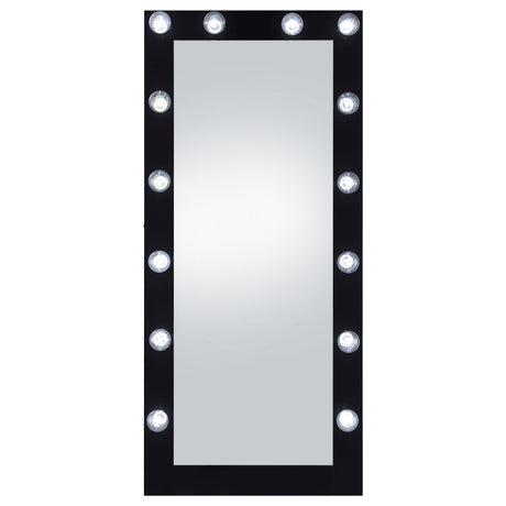 Zayan LED Full-Length Floor Mirror - 32 x 71 Inch Hollywood Glam in Black High Gloss – view 5