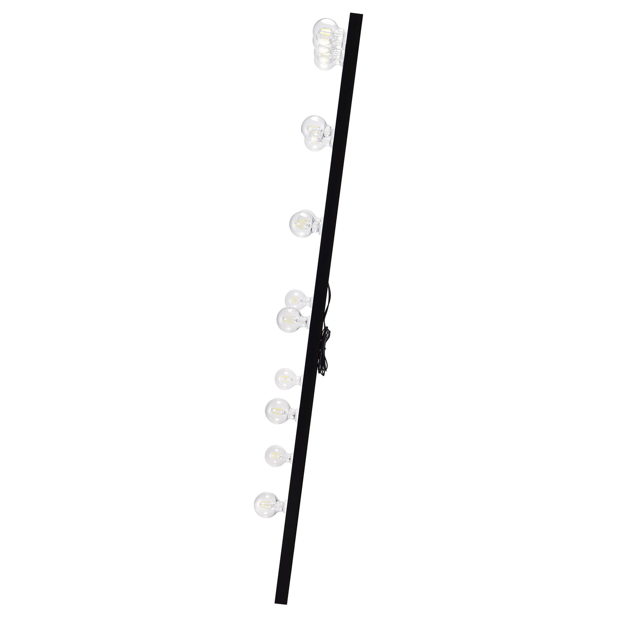 Zayan LED Full-Length Floor Mirror - 32 x 71 Inch Hollywood Glam in Black High Gloss – view 6