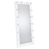 Zayan Full-Length LED Floor Mirror - Hollywood Style White High Gloss Frame, 32" x 71" – view 3