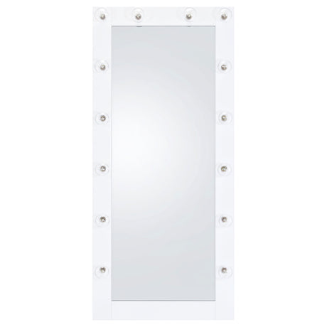 Zayan Full-Length LED Floor Mirror - Hollywood Style White High Gloss Frame, 32" x 71" – view 4