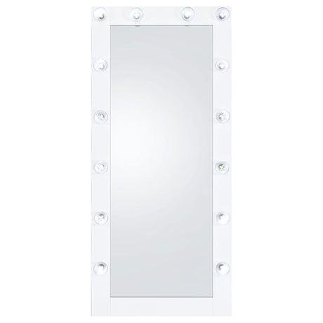 Zayan Full-Length LED Floor Mirror - Hollywood Style White High Gloss Frame, 32" x 71" – view 5