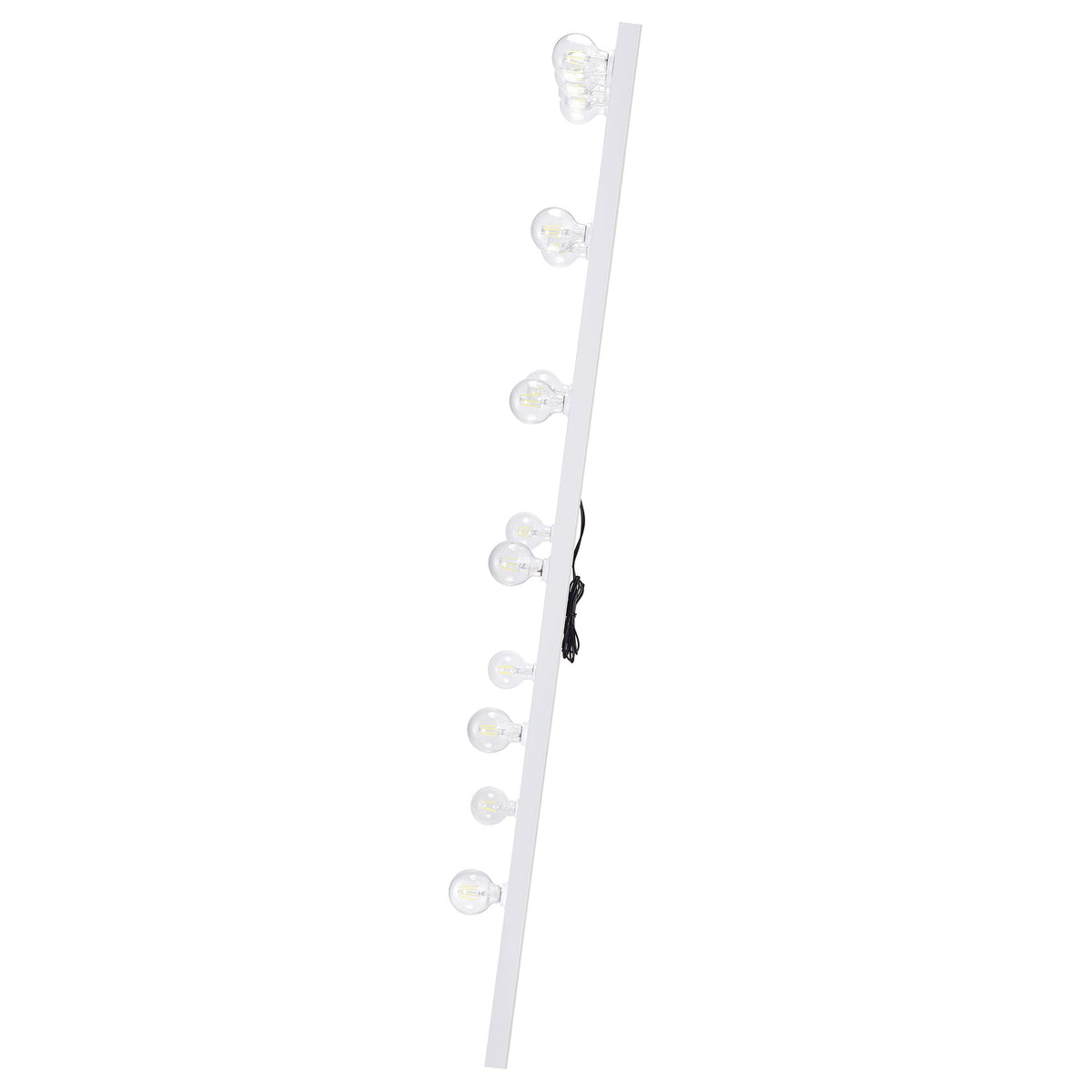 Zayan Full-Length LED Floor Mirror - Hollywood Style White High Gloss Frame, 32" x 71" – view 6
