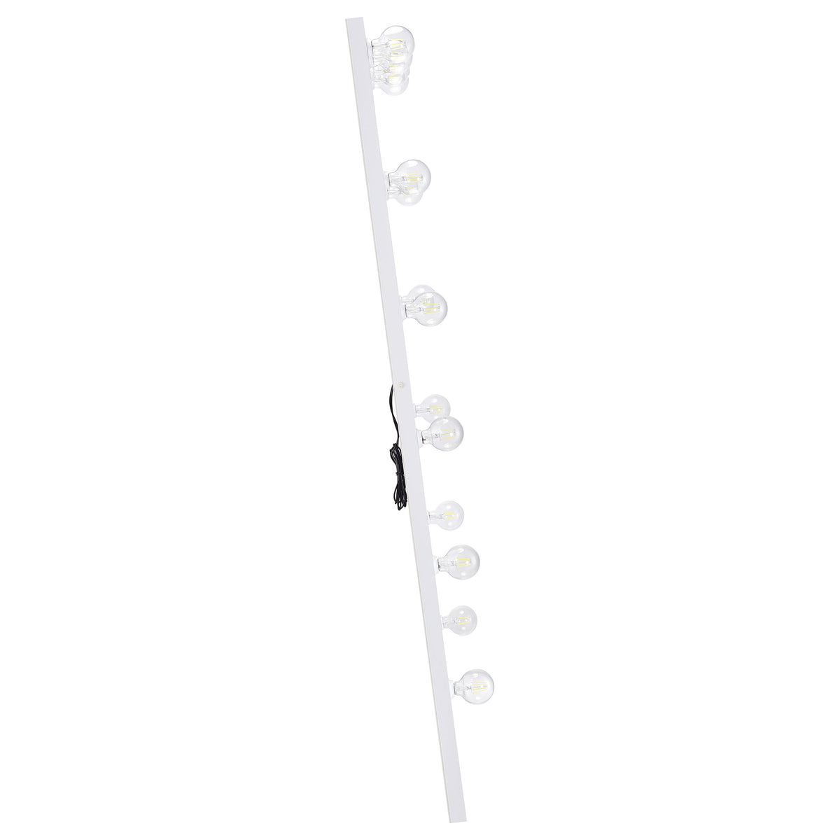 Zayan Full-Length LED Floor Mirror - Hollywood Style White High Gloss Frame, 32" x 71" – view 10