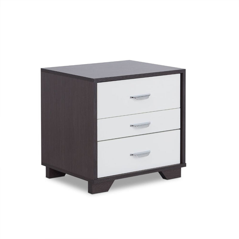 Eloy Modern Accent Table & 5-Drawer Chest - Two-Tone White with Black or Espresso