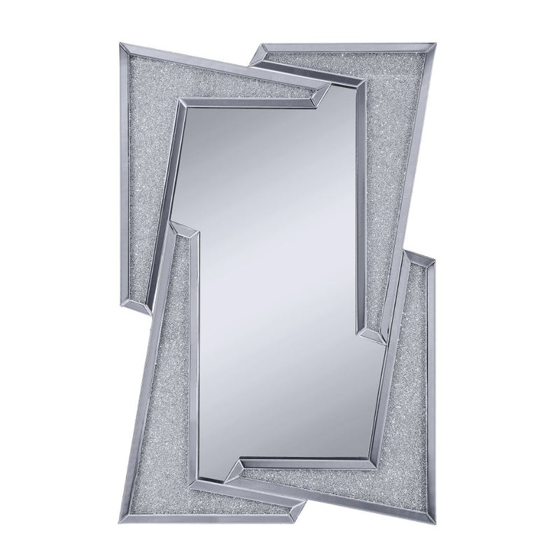 Noralie Glam Accent Mirrors & Clocks - Beveled Mirror Frame with Faux Diamond Inlay