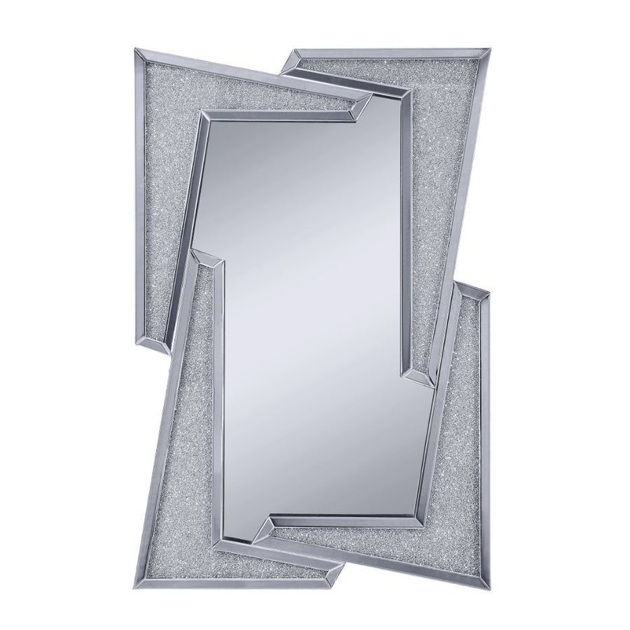 Noralie Glam Accent Mirrors & Clocks - Beveled Mirror Frame with Faux Diamond Inlay