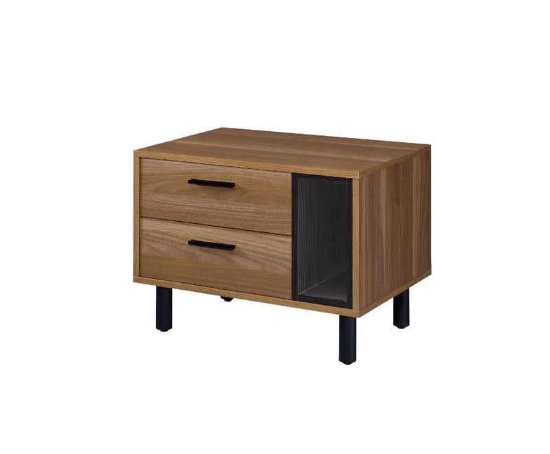 Trolgar Industrial Accent Table - 2 Drawers & Open Shelf in Brown Oak & Black