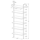 Owens 96" Tall 6-Shelf Wall Bookshelf - Walnut Shelves on Sandy Black Metal Frame – view 11
