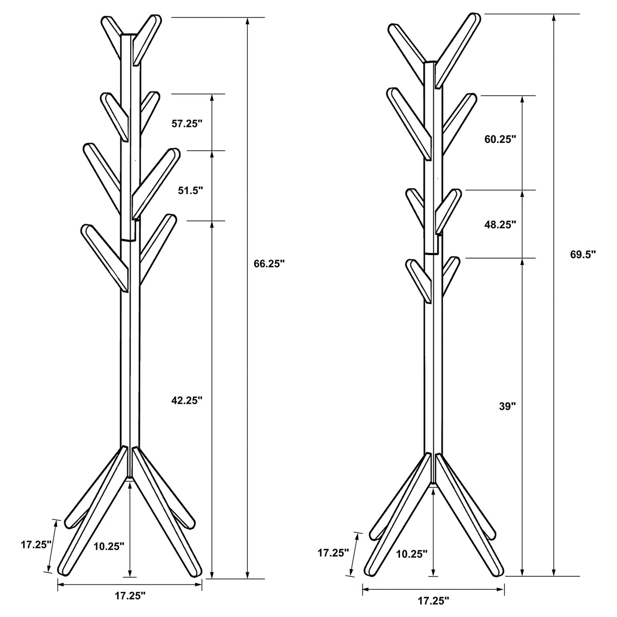 Margaret Tree-Style Coat Rack with 8 Hooks - Natural Oak Finish – view 4