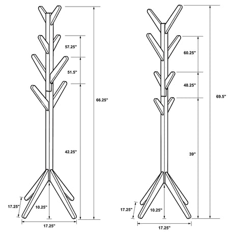 Margaret Solid Wood Coat Rack with 8 Hooks - Tree-Inspired Entryway Stand in Cappuccino – view 4