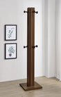Rikkie Mid-Century Coat Rack with 8 Wood-Capped Hooks - Walnut & Black Metal – view 1