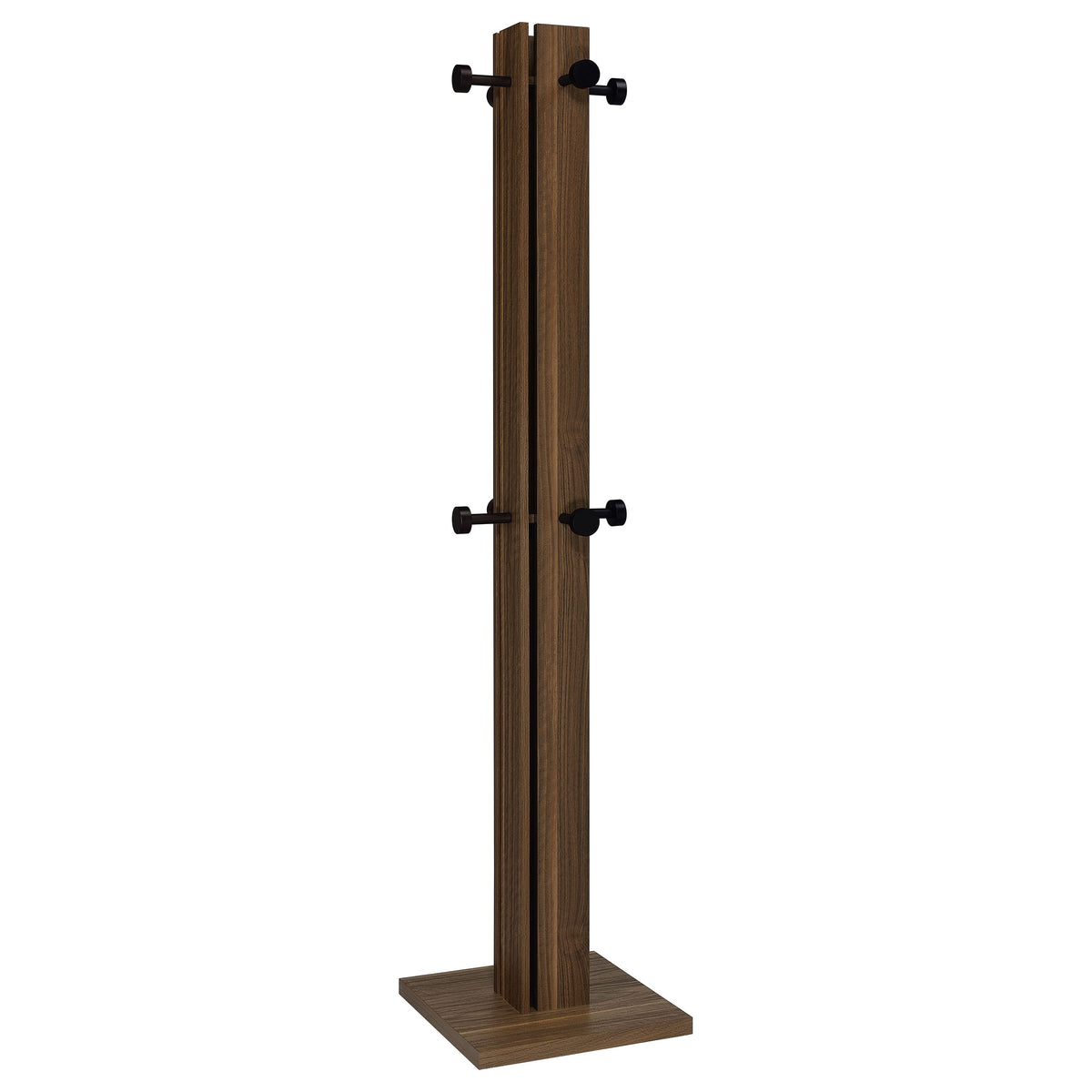 Rikkie Mid-Century Coat Rack with 8 Wood-Capped Hooks