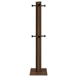 Rikkie Mid-Century Coat Rack with 8 Wood-Capped Hooks - Walnut & Black Metal – view 3