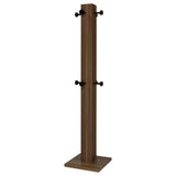 Rikkie Mid-Century Coat Rack with 8 Wood-Capped Hooks - Walnut & Black Metal – view 4