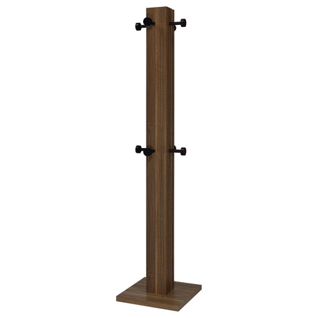 Rikkie Mid-Century Coat Rack with 8 Wood-Capped Hooks - Walnut & Black Metal – view 4