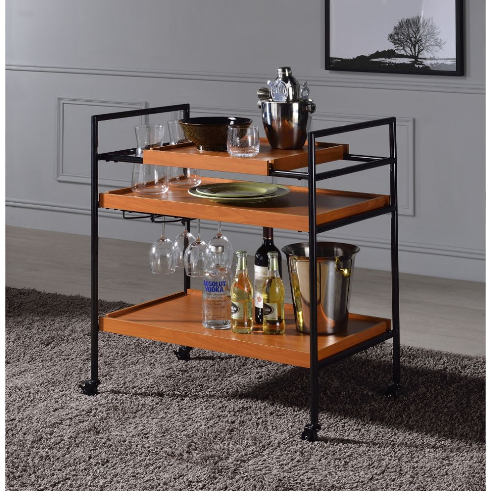 Oaken Industrial Coffee Table & Serving Cart