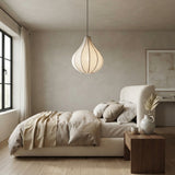 Josephine Teardrop Fabric Pendant Lamp with Contrast Piping - Wabi Sabi Modern Ceiling Lighting