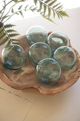 First of a Kind Recycled Clear Glass Decorative Balls - Hand Blown Colombian Transparent Orbs for Bowl Fillers, Vase Accents & Coastal Home Décor