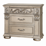 Luxurious Traditional Silver Ornate 5-Piece King Platinum Bedroom Furniture Set
