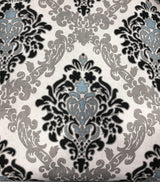 Audrey Gray Damask Fabric Accent Chair - back view
