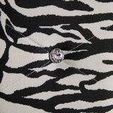 Tristam 40" Modern Glam High Heel Lounge Chair in Zebra - side view