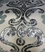 Audrey Damask Fabric Accent Chair in Multicolored - back view