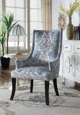 Audrey Damask Fabric Accent Chair in Multicolored - front view