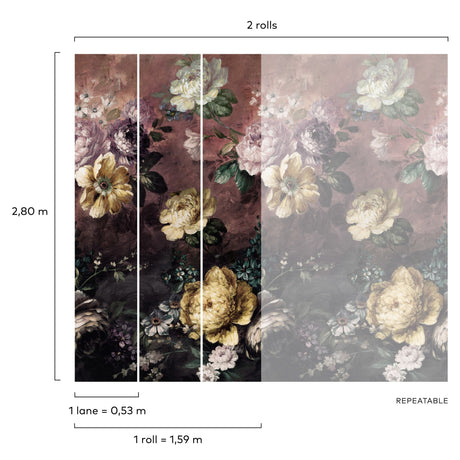 Galerie Orom II Classical Floral All-over Wall Mural