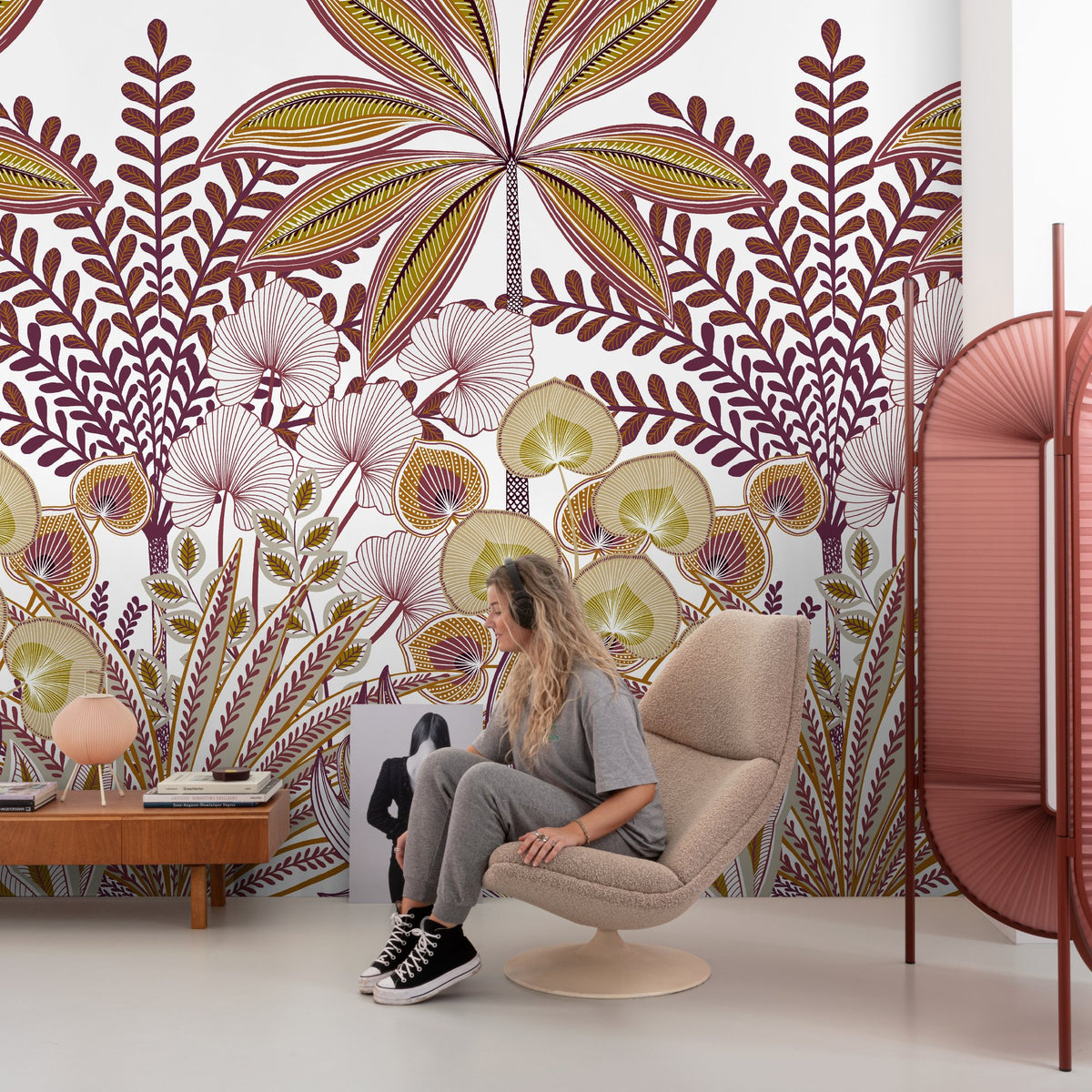 Orom II Decorative motives Wall Mural - Non-Woven, Paste the Wall in Purple Lilac