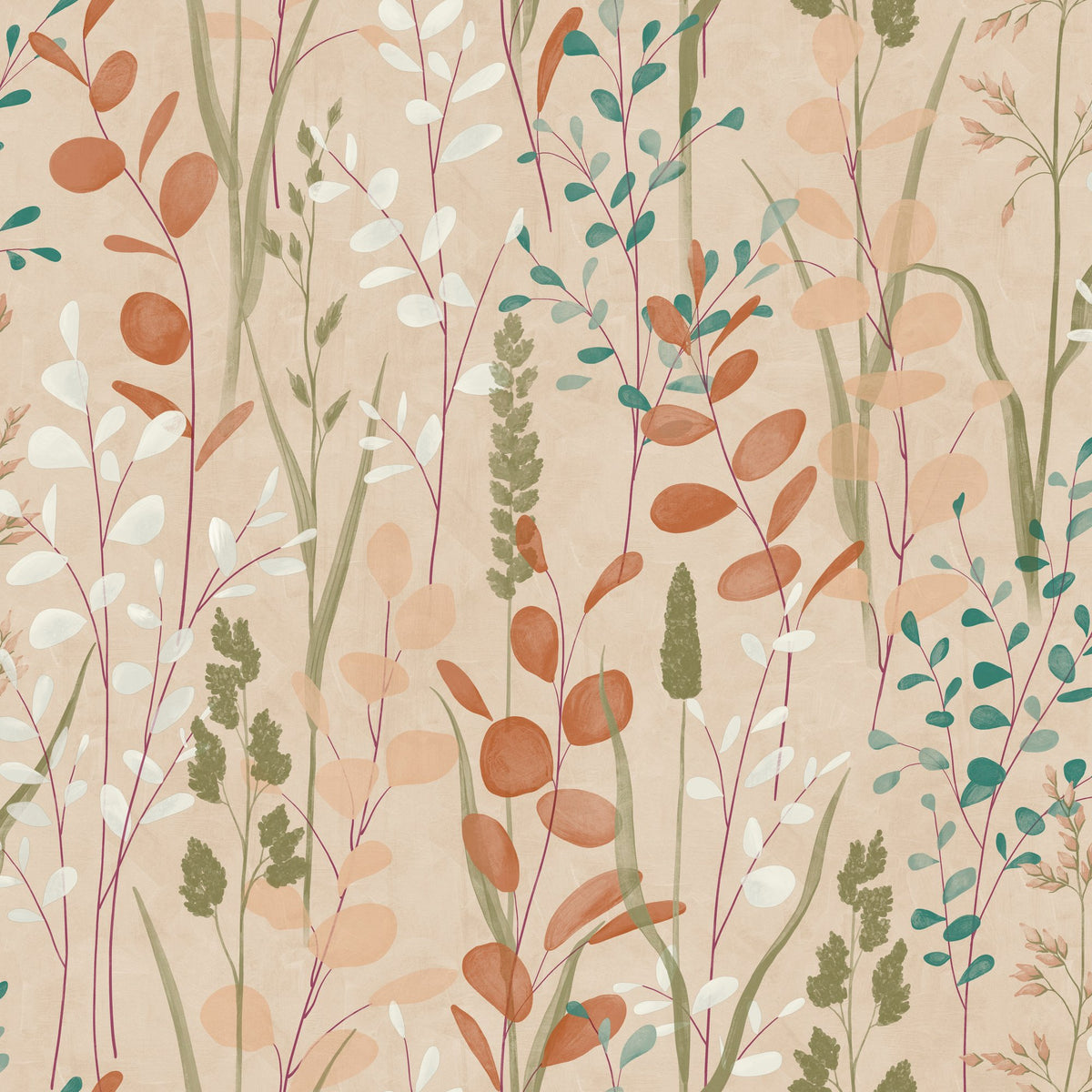 Galerie Karuna Branched Leaves All-over Wallpaper