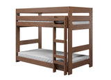 Melitta Rustic Twin over Twin Bunk Bed - Solid Brazilian Pine with Headboard/Footboard Ladder in Mahogany – Brown, view 2